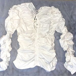 Zara White Ruffle Top